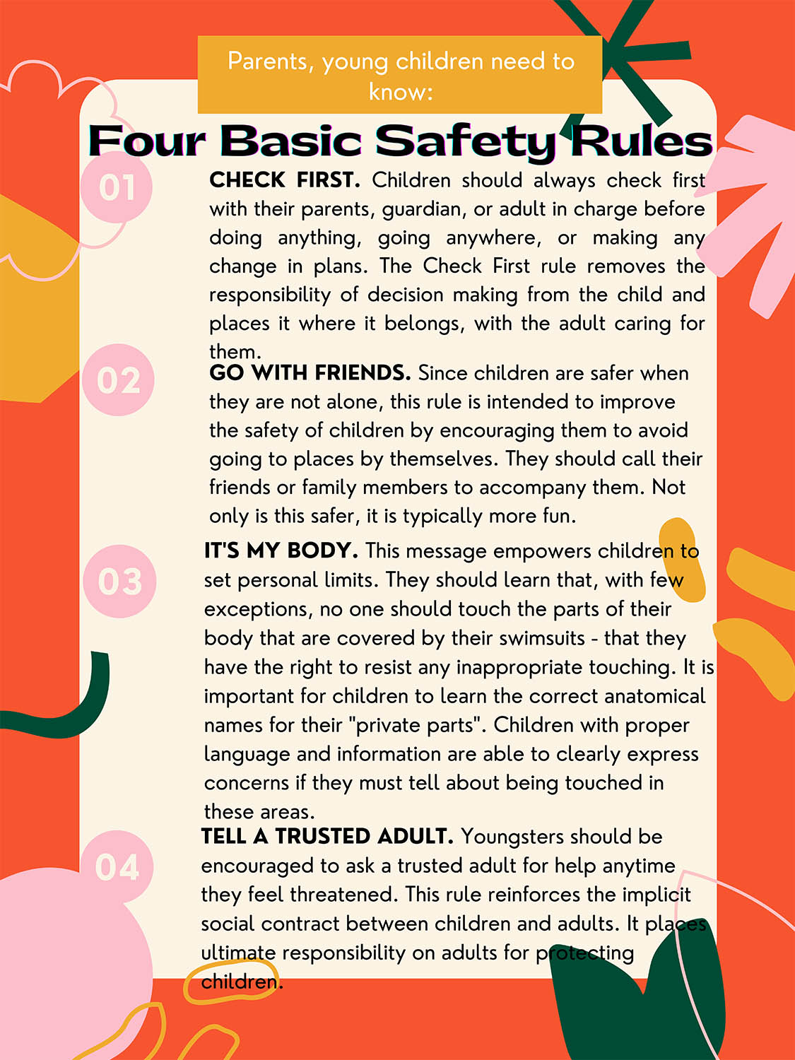 Four Basic Safety Rules for Parents to Teach Young Children